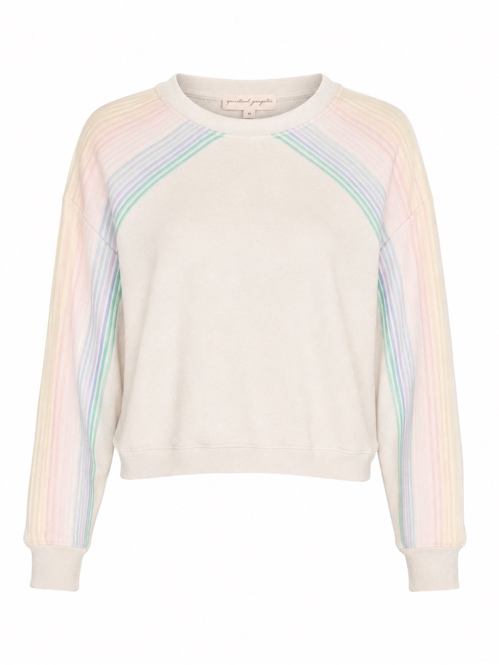 Spiritual Gangster Stripe Malibu Crew Neck Pullover Stone M